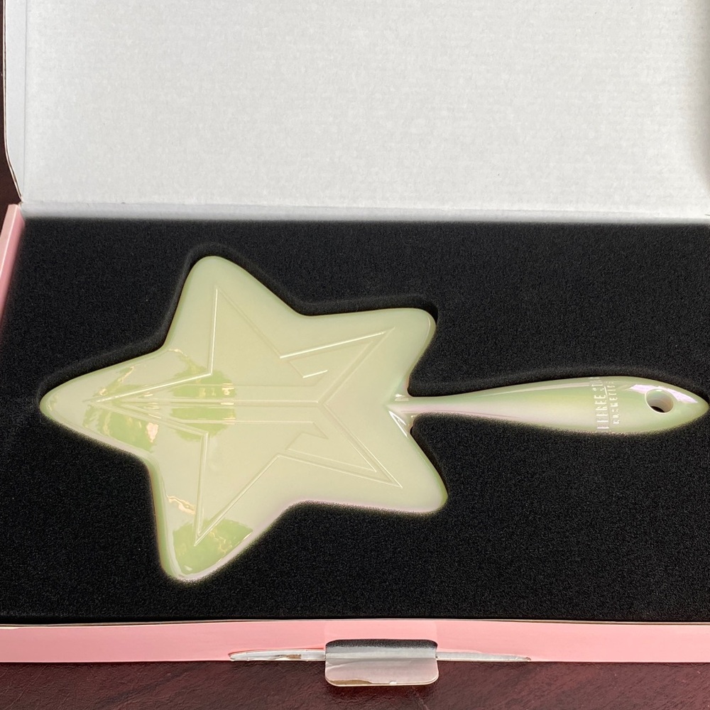Jeffree Star iridescent white hand mirror
